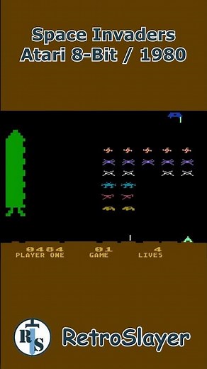 Space Invaders Gameplay Atari 8 Bit #retrogaming #atari8bit #spaceinvaders