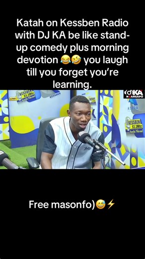 Katah touch mic for Kessben Radio and DJ KA just surrender 😂 jokes flying, studio shaking, sense still dey drop 🤣 #MrKatah #KessbenRadio #DJKA #RadioCruise #fyp