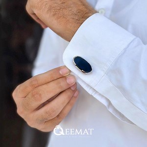 Black Onyx Cufflinks: 925 Sterling Silver Oval Gemstone - Etsy