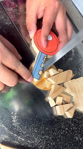 46K views · 22 reactions | Skillful carpenter cutting Fridge key out of wood part 2 #asmr #woodart #woodwork #woodcut | A3V GaminG | Facebook