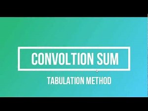 convolution sum (Tabulation Method)