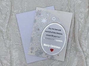 Snowflakes Christmas Card, Silver Heat Embossed Vellum, Handmade - Etsy