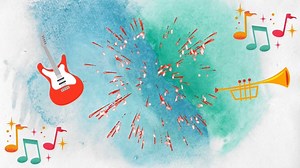 Fireworks, Music, Musical Instruments. Free Stock Video