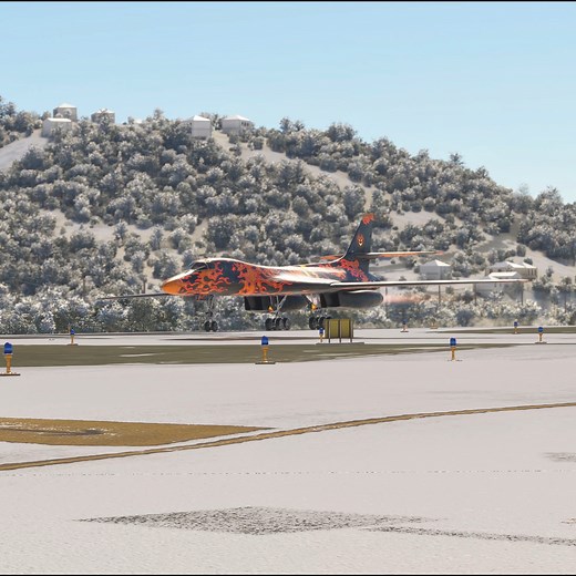 B-1B Lancer like never before! This special livery version of the B-1B performs a stunning takeoff in Microsoft Flight Simulator, showcasing its speed, style, and might. Sit back and enjoy this cinematic non-commentary takeoff moment — only in MSFS 2020. | 𝗕 𝗟 𝗔 𝗖 𝗞 𝟰 𝟮 𝟬