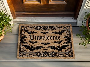 Unwelcome Bats Doormat, Halloween at Home, Unwelcome Doormat, Halloween Home Decor, Coir Door Mat, Halloween Decor, Gothic Bat Decor Doormat - Etsy