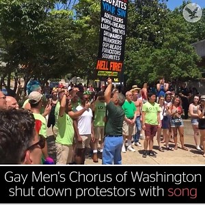 Gay choir drowns out bigoted protesters with song | The Independent