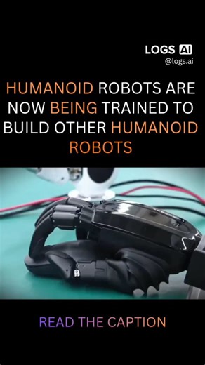 WHEN AI MOVES WE LOG IT on Instagram: "This isn’t just a production line — it’s the birth of a new kind of workforce. What you’re seeing is humanoid robots being trained to assemble other humanoid robots. The precision required to build their own hands, actuators, and wiring marks a major breakthrough in fine motor automation. Economically, this is a turning point. Once robots can manufacture and assemble themselves, costs drop sharply and deployment scales exponentially. It’s no longer about au