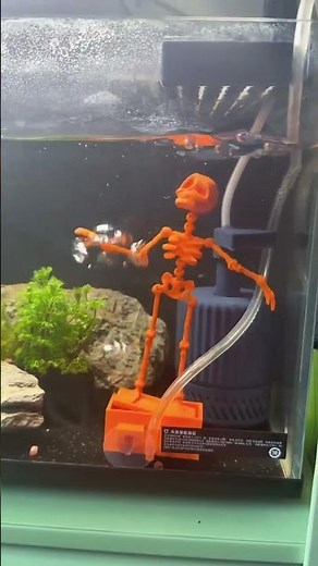 Skeleton Aquarium Air Bubbler Decoration | Funny Fish Tank Ornament with Bubble Air Stone