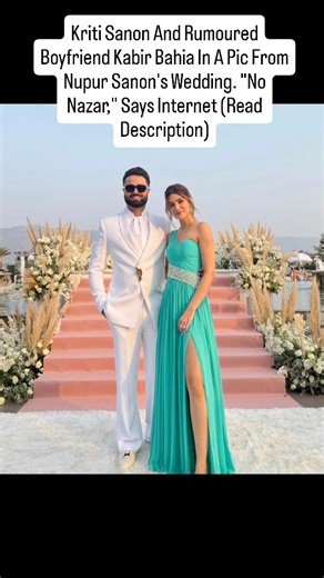 bollywood alert on Instagram: "Kriti Sanon And Rumoured Boyfriend Kabir Bahia In A Pic From Nupur Sanon's Wedding. "No Nazar," Says Internet Nazar na lage" -- This is how fans reacted to the viral pictures of actor Kriti Sanon with her rumoured boyfriend Kabir Bahia from her sister Nupur Sanon's wedding festivities in Udaipur. On Sunday, Kabir took to Instagram to share a bunch of pictures with Team Bride from Nupur and Stebin's dreamy wedding. While all the photos were absolutely adorable, what
