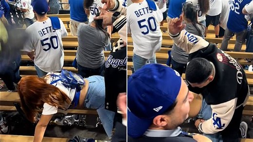 Female Dodgers fan goes viral for raunchy celebration after Yankees World Series win