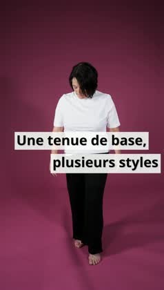 1 tenue, 4 styles simples et inspirants ✨ Avec un pantalon noir et un t-shirt blanc, tout est possible ! Voici 4 idées pour transformer une base toute simple en looks variés et stylés : ✔️ Veste en jean pour un style casual ✔️ Pull coloré pour une touche de bonne humeur ✔️ Manteau noir accessoires argentés (sac chaussures) pour un look chic ✔️ Veste longue grise écharpe rose pour une élégance douce 💡 Des looks faciles à adopter, pensés pour le confort et le style, du 38 au 58 – à prix doux 💸 �