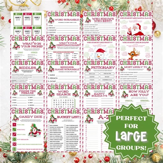 40 Printable Christmas Games Bundle: Family & Adult Party Games (PDF) - Etsy