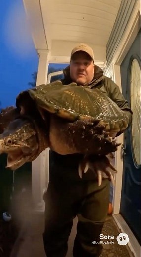 🐢 Guy Brings Giant Snapping Turtle to His Buddy’s House