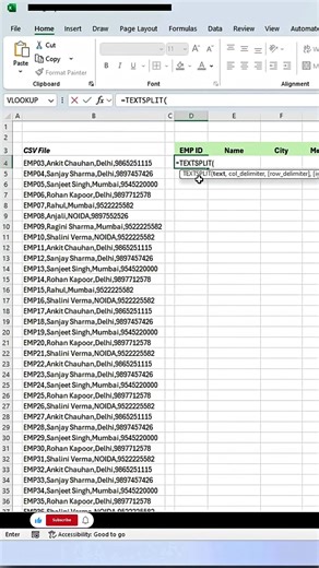 Ms Excel में Text split Formula का Use कैसे करते हैं _ 💯 ✓👌 | Excel Formula Fun
