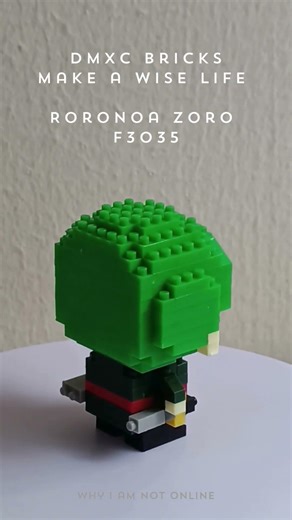 Roronoa Zoro F3035 One Piece Building Blocks | 182 Pieces DMXC Bricks Make a Wise Life 360 Spin 3.0