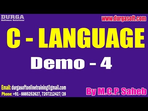 C - LANGUAGE tutorials || Demo - 4 || by Mr. M.C.P. Saheb On 02-03-2023 @7PM IST