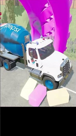 Garage with Colors - ALL MIXER TRUCK WITH DOUBLE FLATBED TRAILER TRUCK, VOLVO, SCANIA, MACK - FS22