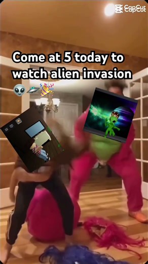 Come at 5 today to watch alien invasion 👽🛸🎉