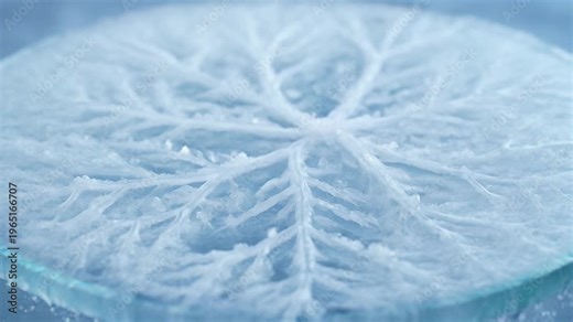 Ice pattern resembling frozen leaf branches