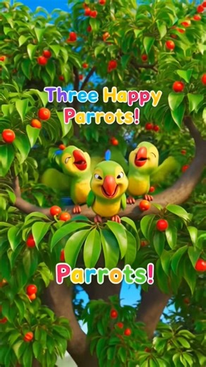 rhymes baby llthree happy parrots ll cute parrots ll cute parrots rhymes ll #viral #cartoon #rhymes