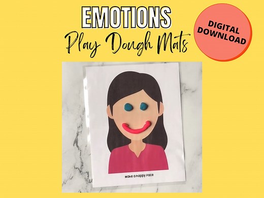 Printable Emotions Play Dough Mats, Learn Feelings and Emotions, Preschool Emotions Activity, Play Dough Mats for Feelings, Face, PDF, File - Etsy