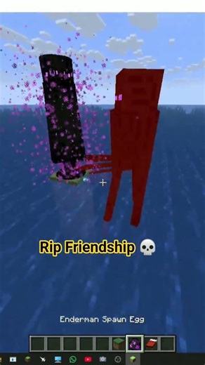 RIP enderman Friendship 😫 #shorts #minecraft #gaming #minecraftshorts #shortsfeed