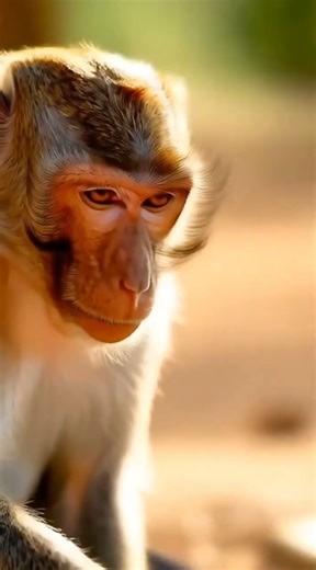 Chimpanzee get schoked after touch cobra