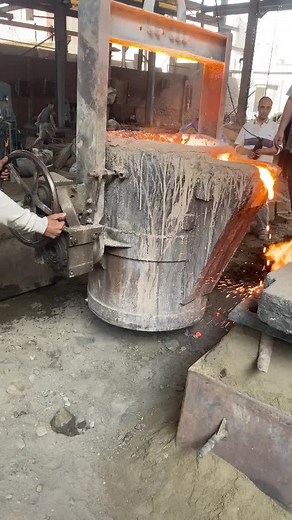 Molten Metal Pouring at a Foundry: Safety and Precision