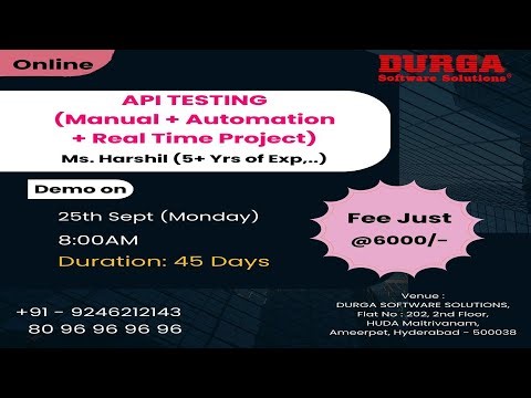 API TESTING Online Training @ DURGASOFT
