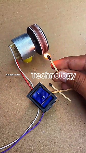 DC Motor Fire Machine #shorts #trending #dc #science #school #dcmotor #diy #project #shortvideo