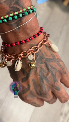 ✨ Copper Abundance Protection Bracelet ✨ Adorned with cowrie shells, citrine, and golden bells, this piece carries the frequency of prosperity, joy, and ancestral protection. Each chime clears energy, each shell calls in abundance, and each crystal amplifies your inner light. 🌞 | PJ Shurkur