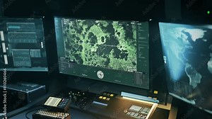 Innovative Target Search System With Night Vision Detects To Launch Destructive Missile. Enemy Target Destruction. Searching Location For Target Destruction. Military Position Search. Modern War