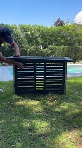 Airdeko Premium Mini Split AC Air Conditioner Cover for Outside Units - Decorative Metal Mini Split Condenser Cover - Rustproof, All-Season Outdoor Protection with Sleek Design - Secure & Durable (M)