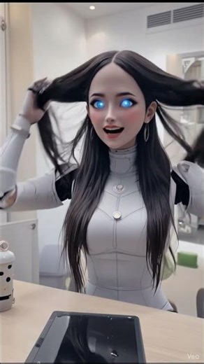 robot girl eating street fries 🍟🍟 #shorts #viral #trending #shortfeed #comedyeffect