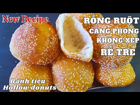 [No Oven] How to Make Hollow Donuts for Beginners! Easy and Simple recipe| Banh Tieu recipe