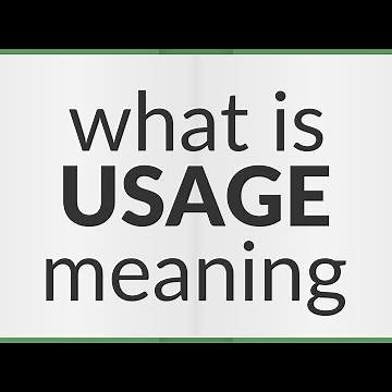Usage | meaning of Usage