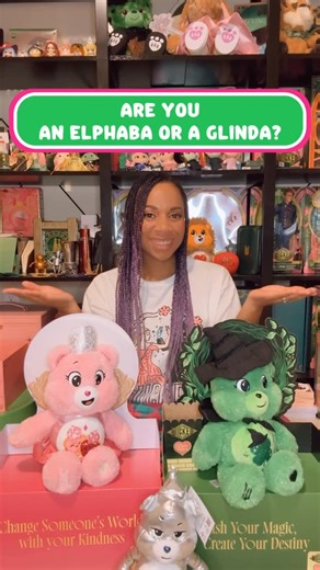 💜✨ on Instagram: "Am I like Glinda or Elphaba?🫧🧹 See my results of this adorable @carebears quiz! I am in love with my @wickedmovie Care Bears thanks so much @basicfuntoys and @renbeanie for sending them!🩷💚✨ Wicked Care Bears are available at @Walmart, @Target and @Amazon . . #WickedForGood #WickedxCarebears #BFWXCB #RenBeanieRocks"