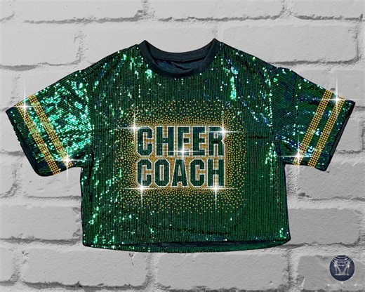 Cheer Coach Sequin Custom Bling Jersey – Sparkly Cheer Competition Top – Personalized Name & Number - Etsy