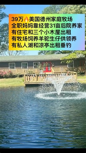 周末组织想申请美国E2签证的会员参观美国德州全职妈妈如何经营这个牧场民宿庄园？小牧场能养活一家人吗？在自家牧场养羊驼生仔获益多少？后院修建3个小木屋出租给游客，私人湖里钓鱼，户外水上party！