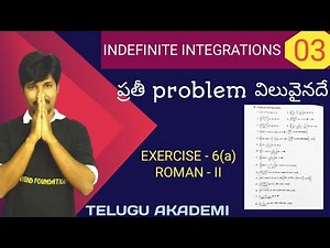 INDEFINITE INTEGRATIONS - 03/EXERCISE - 6(a)/ ROMAN - II