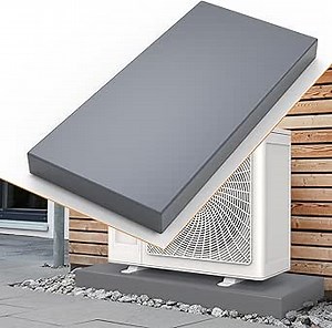 LBG Products Mini Split Pad for Air Conditioner Heat Pump Systems,38" x 18" x 3" Plastic Equipment Pad for Outdoor Condenser Units,Mini Split Air Conditioner Pad,Grey