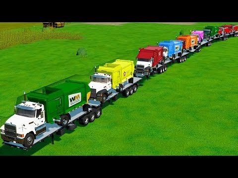 TRANSPORTING GARBAGE TRUCKS & MIXER TRUCKS WITH NEW TRUCKS! - Farming Simulator 22