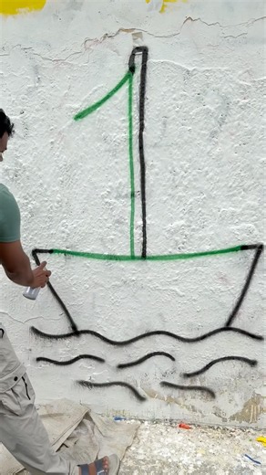 How to draw a boat from 1 number #art #shorts