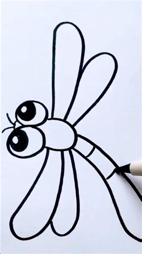 Dragonfly Speed Drawing ⚡ | Satisfying Art #shorts