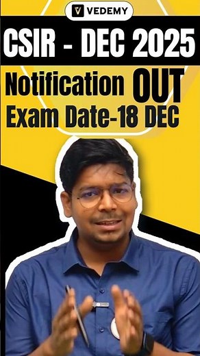 🎯 CSIR NET Dec 2025 Registration Begins | Exam Date: 18 Dec | Vedemy #csir #vedemy #lifescience