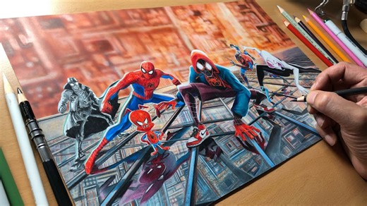 Spider-Man Into the Spider-Verse Drawing Timelapse Epic Fan Art