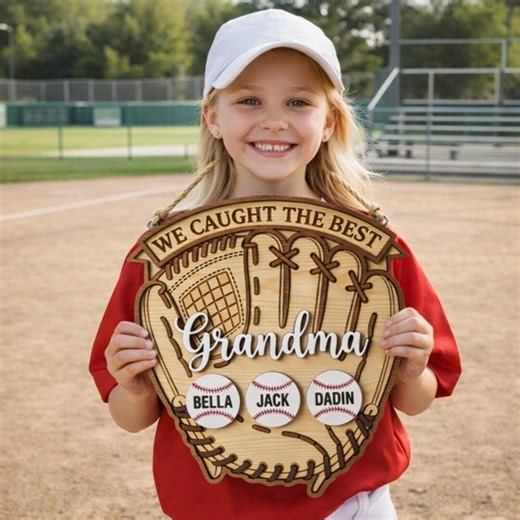 Personalized Baseball Mom Sign: Custom Kids Names Softball Glove Plaque, Mothers Day Gift for Sports Mom - Etsy