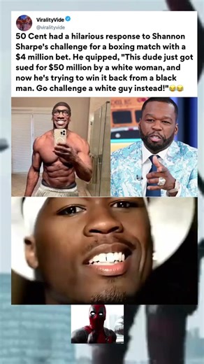 50 Cent triggered by Shannon Sharpe's $4 million bet boxing challenge #50cent #shorts