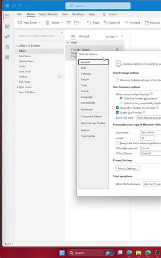 How to configure Outlook to play a sound when a message is received