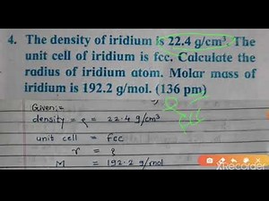 12th Chemistry Solid State Numericals New syllabus